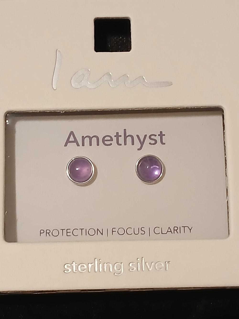 Purple Amethyst Sterling Silver Stud Earrings New